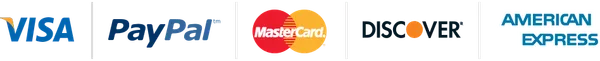 Accepted payment methods: Visa, Mastercard, American Express, Discover
