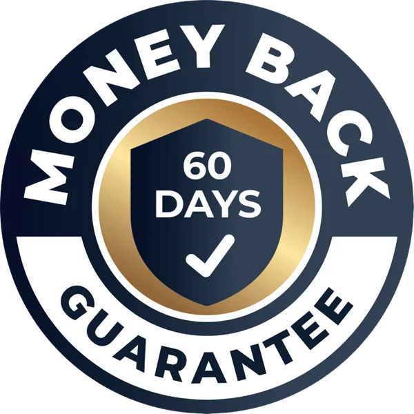 60-day money-back guarantee seal